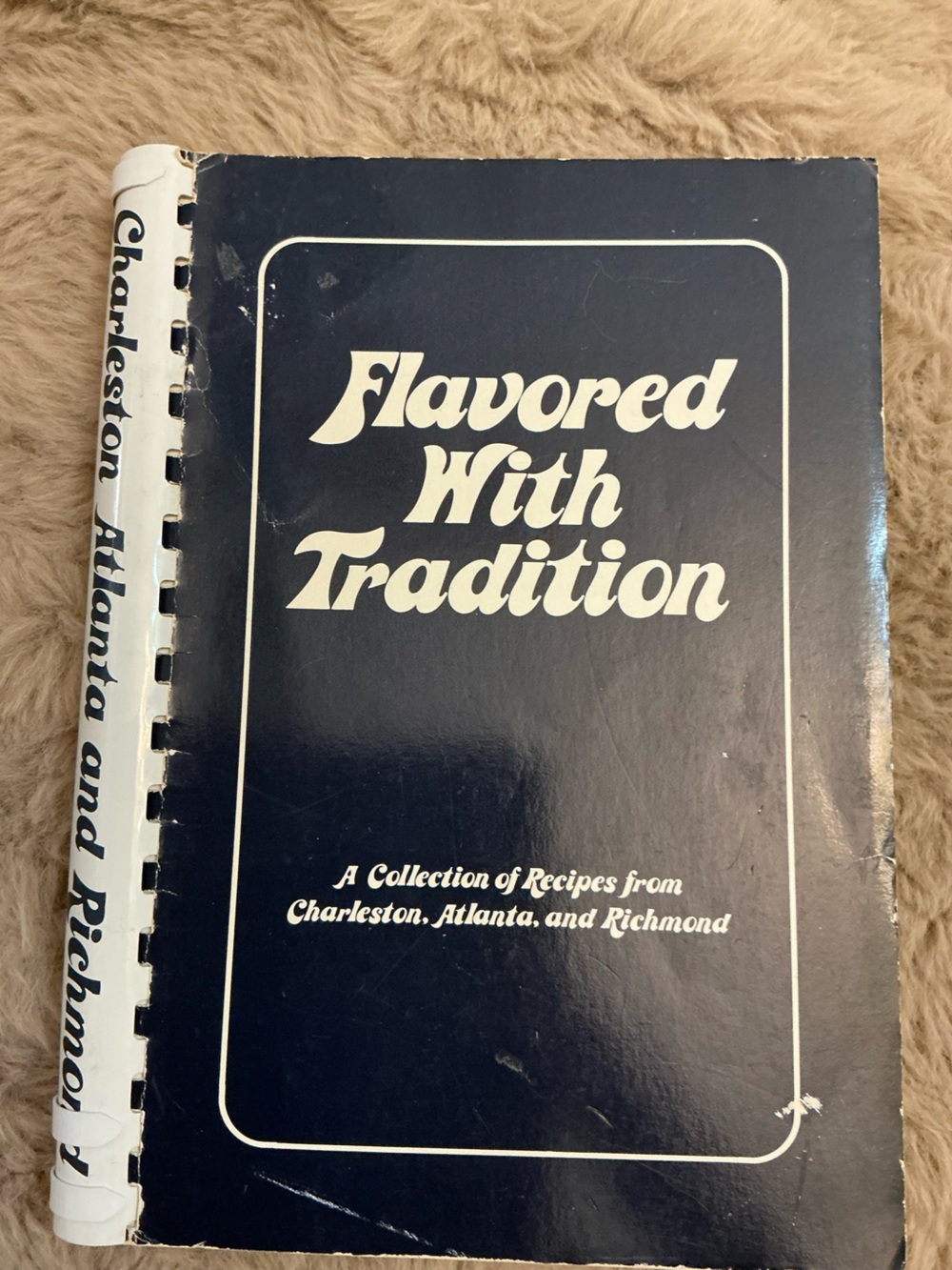 Vintage Cookbook "Favored With Tradition" Navy Cover